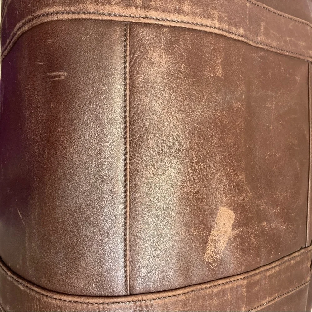 Coach 0502 vintage brown leather duffle bag made in Mexico RARE